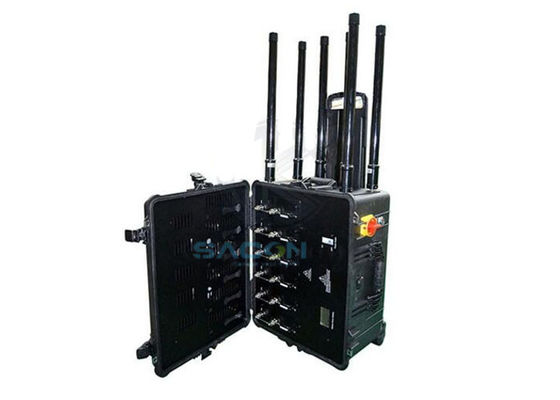 300w 6 Channel Drone Signal Jammer Jarak Jauh Sampai 1500m Untuk Militer