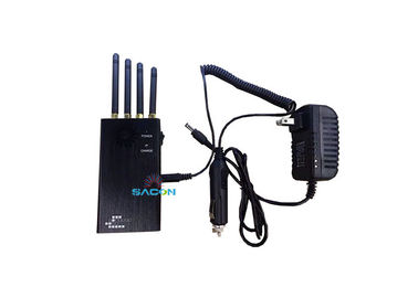 2w Portable Cell Phone GPS Jammer 200mA/h Dengan Fan 4 Antenna DIP Adjust