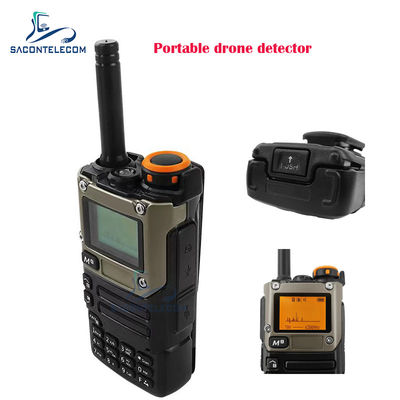 Detektor Drone Portabel Genggam dengan Jangkauan Deteksi 600-800m, Pita Frekuensi 700MHz-6GHz, dan Sudut Kerja 360 Derajat