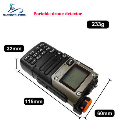 Detektor Drone Anti Portabel Genggam dengan Frekuensi 700-6Ghz dan Jarak Deteksi 800m