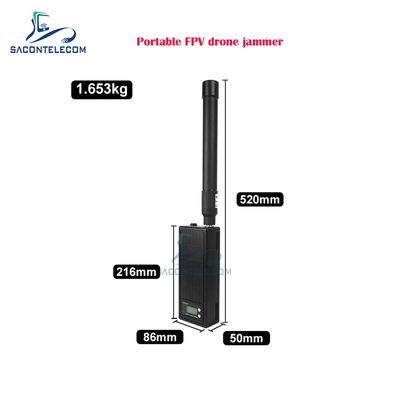 Single Band Portable FPV Drone Signal Jammer 1.5km Range Handheld UAV Anti Drone Jammer