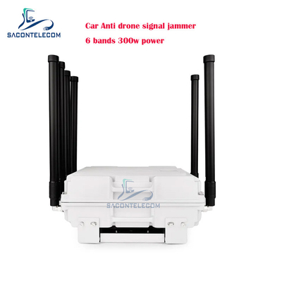 300w 6 Channel Mobil Anti Drone Signal Jammer UAV FPV Drone Jamming Blocking Kendaraan Pertahanan Dipasang untuk Mobil