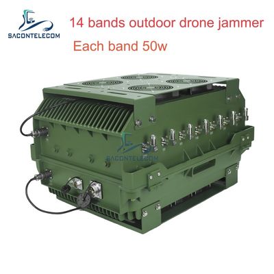 14 Saluran 700W Penjaga Anti Drone Daya Tinggi dengan Jangkauan Jamming 2KM untuk Keamanan Luar Ruangan
