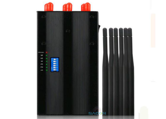 6 Antena Portabel Mobile Phone Jammer dengan Baterai Lithium dan Jangkauan Jamming 15m