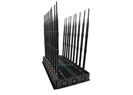 18 Saluran Jammer Sinyal Telepon Seluler 42W High Power Blocks Semua Sinyal GPS