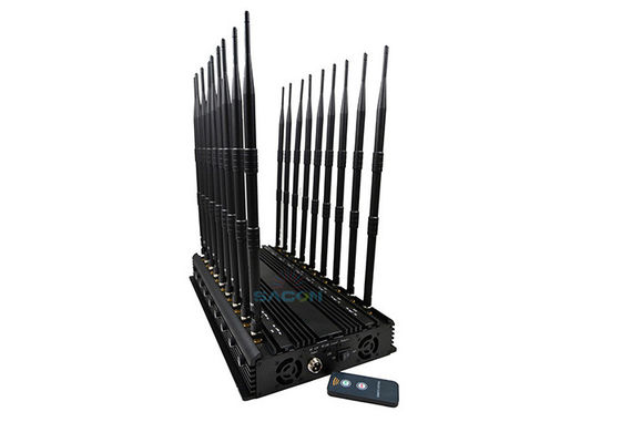 42W High Power Cell Phone Jammer dengan 18 Saluran untuk Memblokir Sinyal 2G 3G 4G 5G dan 2.4G