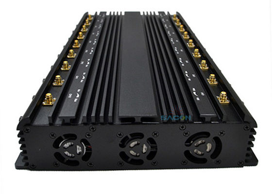 42W High Power Cell Phone Jammer dengan 18 Saluran untuk Memblokir Sinyal 2G 3G 4G 5G dan 2.4G