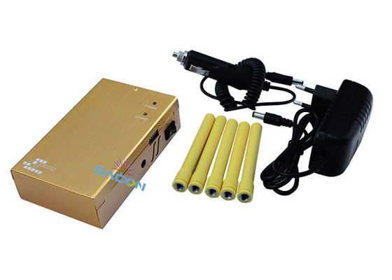 5 Saluran Portable Mobile Phone Jammer dengan Baterai Bawah Tanah untuk GPS 2G 3G Signal Blocking