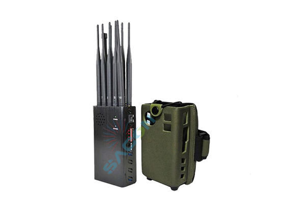 10W High Power Signal Jammer dengan 8000mAh Baterai dan 30m Jamming Range Portable Mobile Phone Isolator