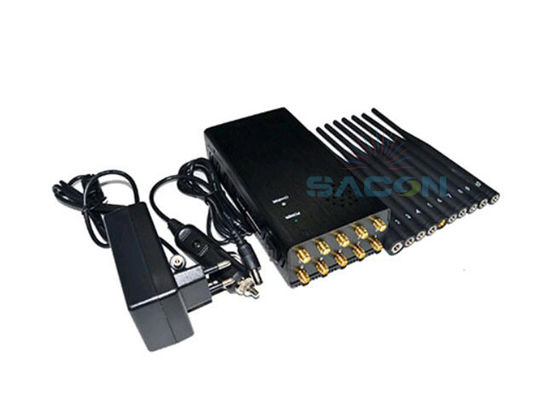 10W High Power Signal Jammer dengan 8000mAh Baterai dan 30m Jamming Range Portable Mobile Phone Isolator