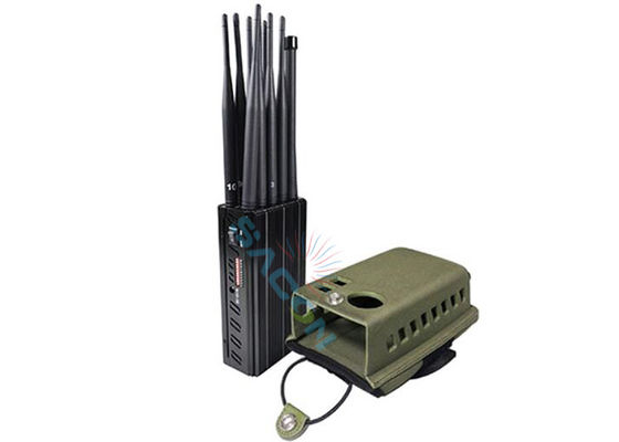 10 Saluran Portable Mobile Signal Jammer dengan 10 watt daya dan cakupan radius 30m