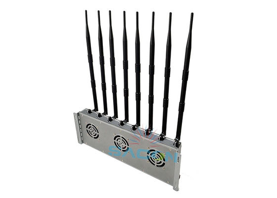 40W Perangkat Peredam Sinyal 5G Daya Tinggi dengan 8 Antena dan Jangkauan 80 Meter untuk Area Aman