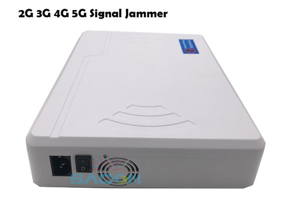 8 Saluran 20W Output Power Mobile Signal Jammer dengan built-in Antenna untuk 2G 3G 4G 5G WiFi GPS Blocking