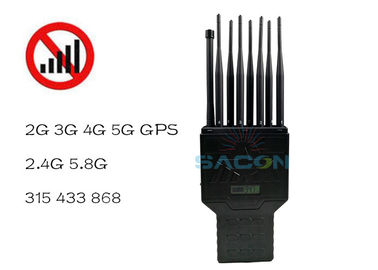 Handheld 2G 3G 4G GPS 16w 30m Mobile Phone Signal Blocker High Power Portable Jammer