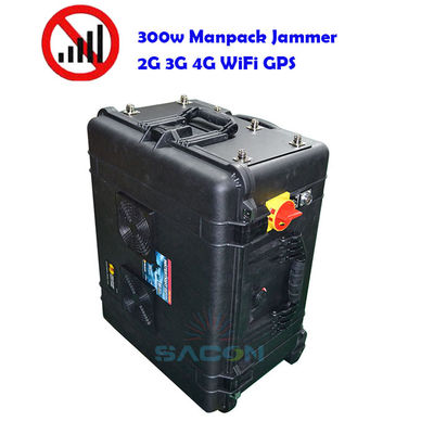 400w Mobile Phone Signal Jammer 8 Antenna 2G 3G 4G 5G GPS 500m Range Militer Digunakan