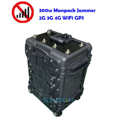 400W Portable Bomb Jammer dengan 500m Range 8 Antenna untuk 2G 3G 4G 5G GPS WiFi Signal Blocking
