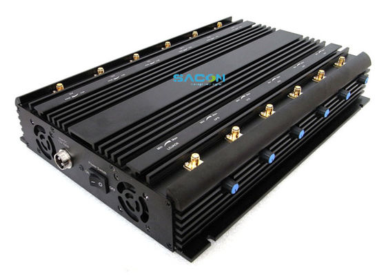30W Daya Keluar 12 Saluran Wireless Signal Jammer dengan Adaptor Mobil Desain untuk Penjara Cell Phone Blocking