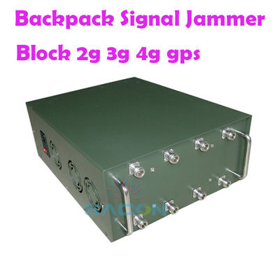 Perangkat Perisai Sinyal Ransel 120W dengan 8 Antena dan Jangkauan 100m untuk Memblokir 2G 3G 4G 5G VHF UHF WiFi GPS