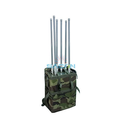 6 Antenna 75W 100m Range Manpack Jammer Sinyal Telepon dengan Baterai Bawaan