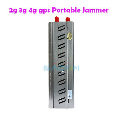 Pengacak Sinyal Ponsel Portabel 8000mAH Baterai Jarak 15m dengan 8 Antena untuk Perisai yang Ditingkatkan