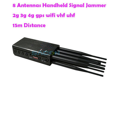 Portable WiFi 8 Bands 2G 3G 4G GPS Cell Signal Disruptor Jammer Sinyal Seluler