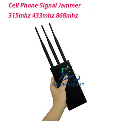 Portable Signal Jammer dengan 8000mAh Baterai 3 Band 315MHz 433MHz 868MHz dan 100m Range