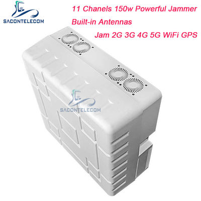 150W Power Mobile Phone Signal Jammer dengan 11 Channel untuk 50m Range Blocking 2G 3G 4G 5G WiFi GPS