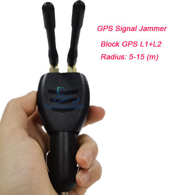 ISO9001 Mini GPS Jammer Blocker dengan Jarak 15m Omni Antenna Berat Ringan untuk Lighter Mobil 12V-24 DC