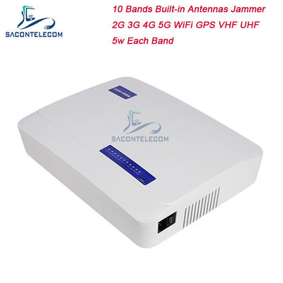 VHF UHF 50w Mobile Phone Signal Jammer 2G 3G 4G 5G GPS Wifi Tersembunyi
