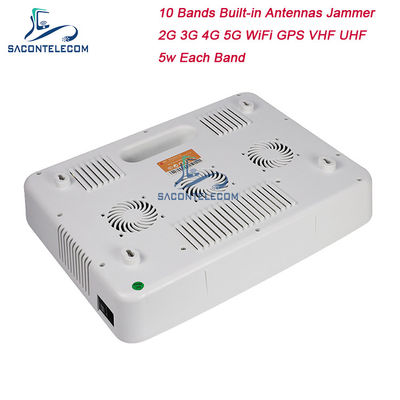VHF UHF 50w Mobile Phone Signal Jammer 2G 3G 4G 5G GPS Wifi Tersembunyi