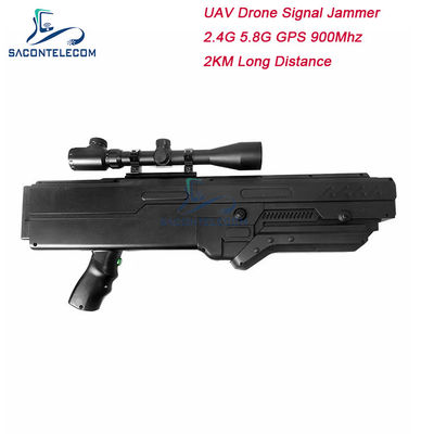 4 Band Drone Jammer dengan Baterai 5000mAh dan Jangkauan 2KM untuk Pemblokiran Sinyal UAV