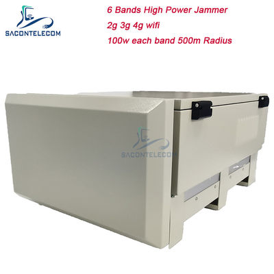 600W Jammer Bom Luar Ruangan Tahan Air dengan Radius 600m untuk Pemblokiran Sinyal 5G 5.2G 5.8G