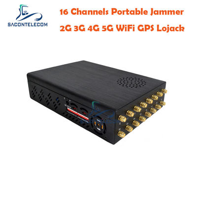16 Antena GPS Handheld Signal Jammer dengan Baterai 12000mAh untuk Pemblokiran 5G