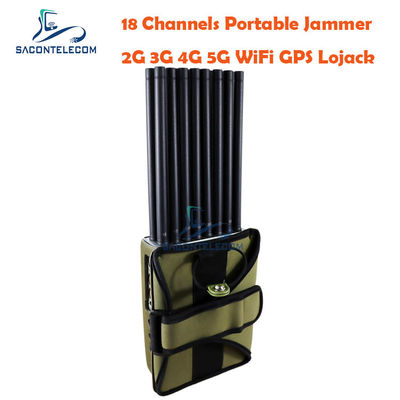 18 Band Portable Signal Jammer dengan Baterai 12000mAh untuk Blokir Komunikasi Aman