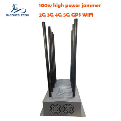 100W High Power Signal Jammer dengan 10 Saluran untuk VHF UHF GPS Jamming Device