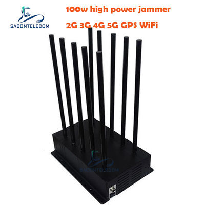 100W High Power 5G Signal Jammer Blocker dengan 10 Band dan Radius 40m untuk penggunaan dalam ruangan