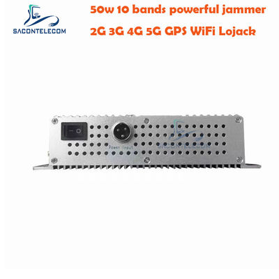 50W Perangkat Peredam Sinyal Desktop Daya Tinggi dengan 10 Antena dan 2 Kipas Pendingin untuk GSM DCS 3G 4G 5G