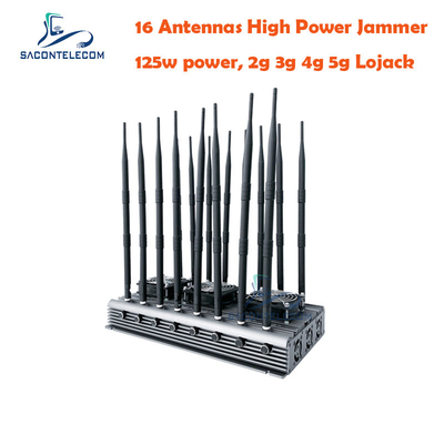 5.8G UMTS Desktop WiFi Signal Jammer 16 Antenna 125w 40m VHF UHF