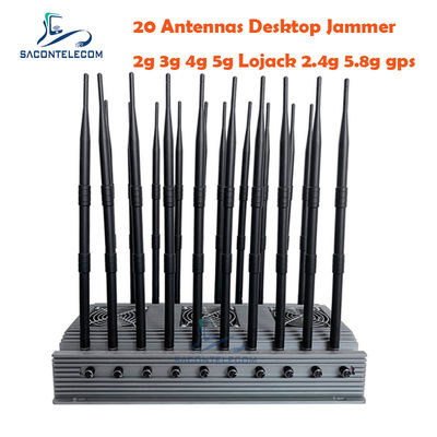 155W High Power Mobile Phone Signal Jammer dengan 20 Antenna dan 60 Meter Range