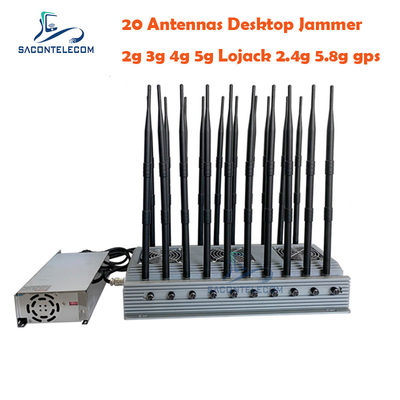 60m Mobile Phone Signal Jammer GSM CDMA DCS PCS 20 Bands 3 Fans pendingin