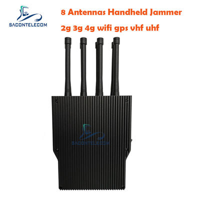 8 Antenna 38W High Power Portable Signal Jammer dengan Radius 50m untuk Memblokir Ponsel