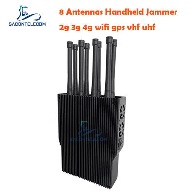 8 Antenna 38W High Power Portable Signal Jammer dengan Radius 50m untuk Memblokir Ponsel