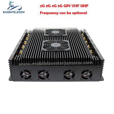 80m Radius 12 Saluran 24 Jam Kerja Jammer Sinyal Blocker untuk VHF UHF GPS Lojack 5G