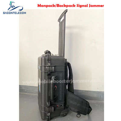 120W High Power 6 Channels Manpack Jammer dengan Pellican Case untuk 2G 3G 4G 5G VHF UHF GPS WiFi Blocking