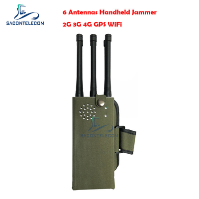 6 Band Cell Phone GPS Jammer Blocker 30m Radius Pocket Bluetooth Signal Jammer