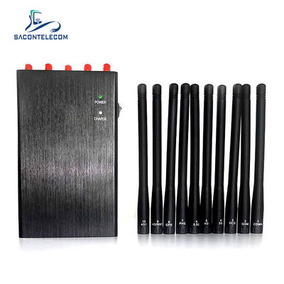 10W Daya 20m Radius 10 Saluran Portable Signal Jammer Blocker untuk WiFi GPS 2G 3G 4G 5G