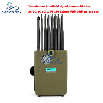 Eropa Tipe Wifi Signal Jammer 24w 24 Channel Untuk 2G 3G 4G 5G LTE GPS Lojack 173mhz