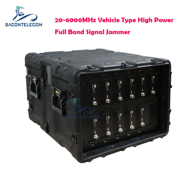 Full Band Convoy Bomb Jammer 20 - 6000MHz Jenis Kendaraan Daya Tinggi 720w