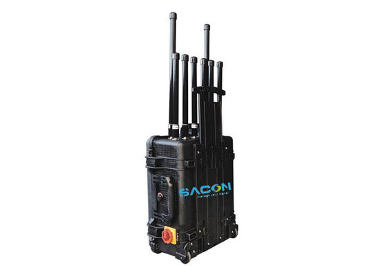 200W 8 Saluran Manpack Drone Signal Jammer dengan Jangkauan 700m untuk Penjara dan Penggunaan
