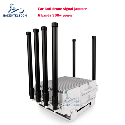 300w 6 Channel Mobil Anti Drone Signal Jammer UAV FPV Drone Jamming Blocking Kendaraan Pertahanan Dipasang untuk Mobil